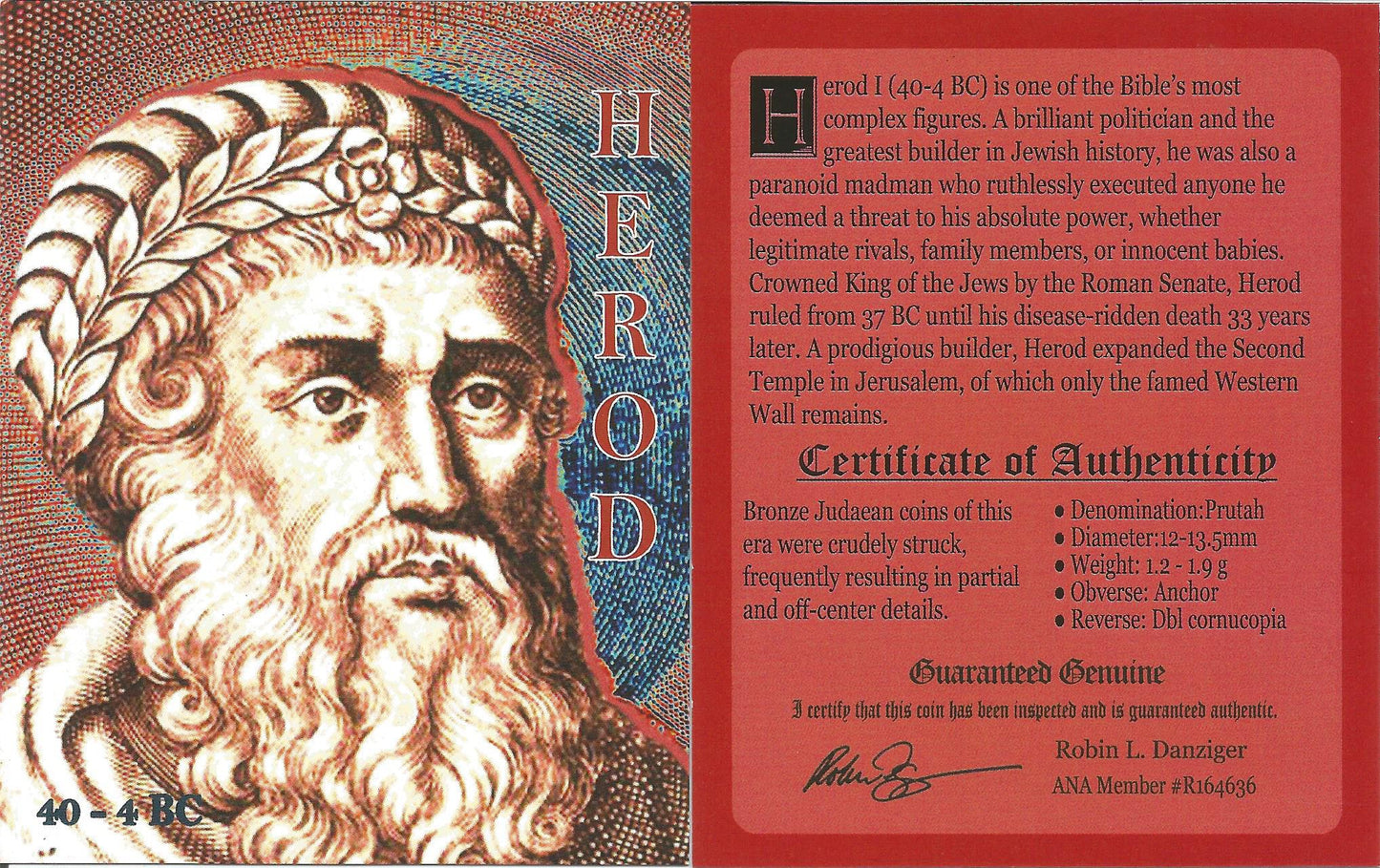 High-Grade Herod the Great Bronze Prutah — King at the Time of Jesus' Birth (40–4 BC), NGC Certified - Kinzer Coins