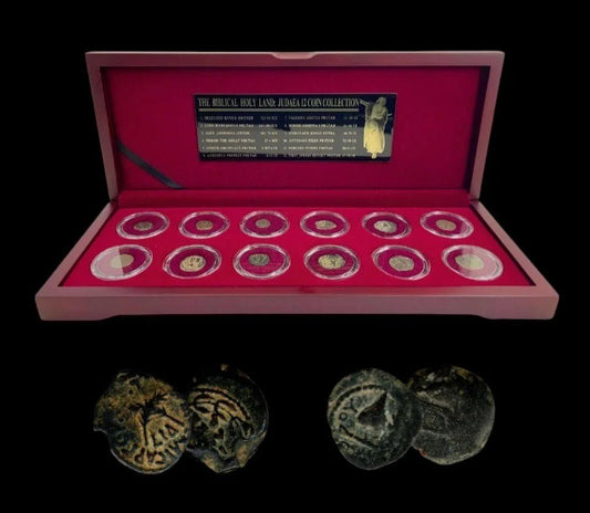 Holy Land Relics – Twelve Ancient Coins of Judaea from the Time of Jesus (1st Century BC – 1st Century AD) - Kinzer Coins