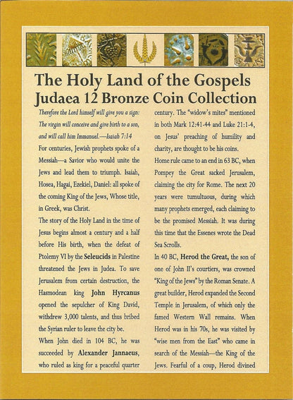 Holy Land Relics – Twelve Ancient Coins of Judaea from the Time of Jesus (1st Century BC – 1st Century AD) - Kinzer Coins