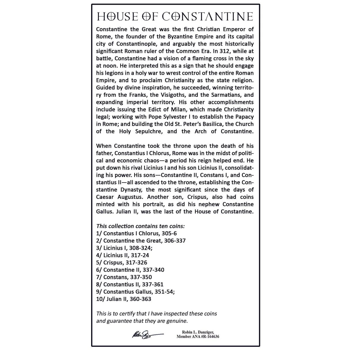 House of Constantine: Collection of 10 Roman Bronze Coins (about 1700 years ago) - Kinzer Coins