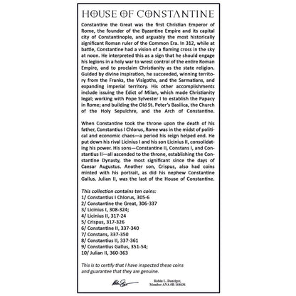 House of Constantine: Collection of 10 Roman Bronze Coins (about 1700 years ago) - Kinzer Coins