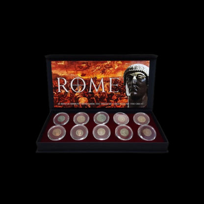 House of Constantine: Collection of 10 Roman Bronze Coins (about 1700 years ago) - Kinzer Coins