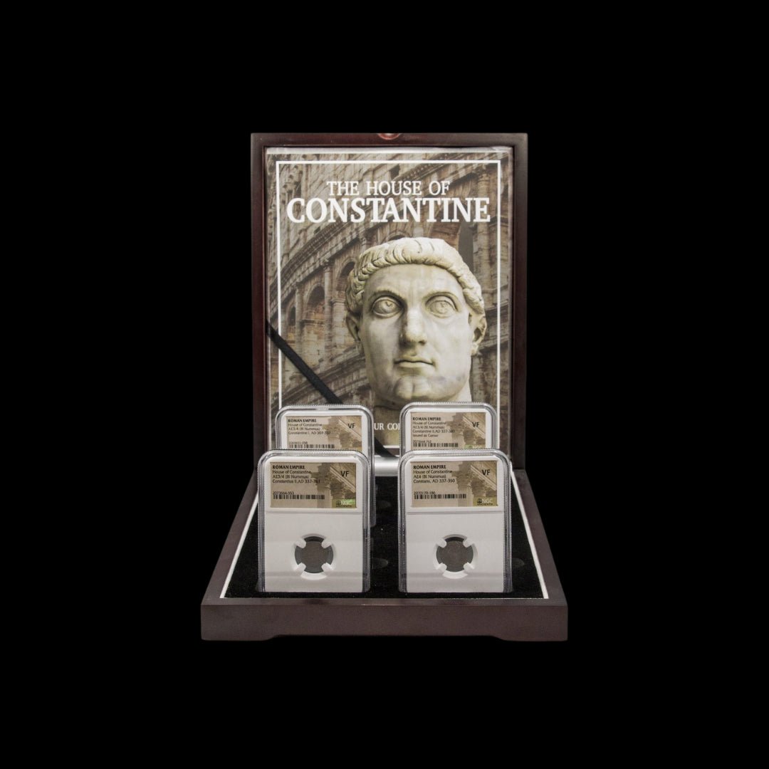 House of Constantine: Collection of Four NGC - Certified Roman Bronze Coins (about 1680 - 1700 years ago) - Kinzer Coins