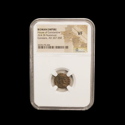 House of Constantine: Collection of Four NGC - Certified Roman Bronze Coins (about 1680 - 1700 years ago) - Kinzer Coins