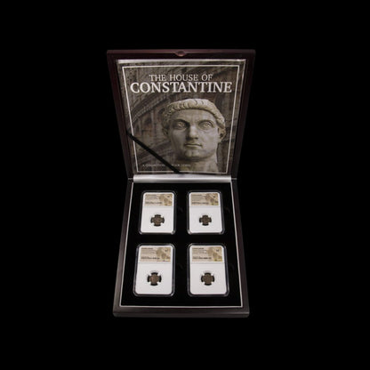 House of Constantine: Collection of Four NGC - Certified Roman Bronze Coins (about 1680 - 1700 years ago) - Kinzer Coins