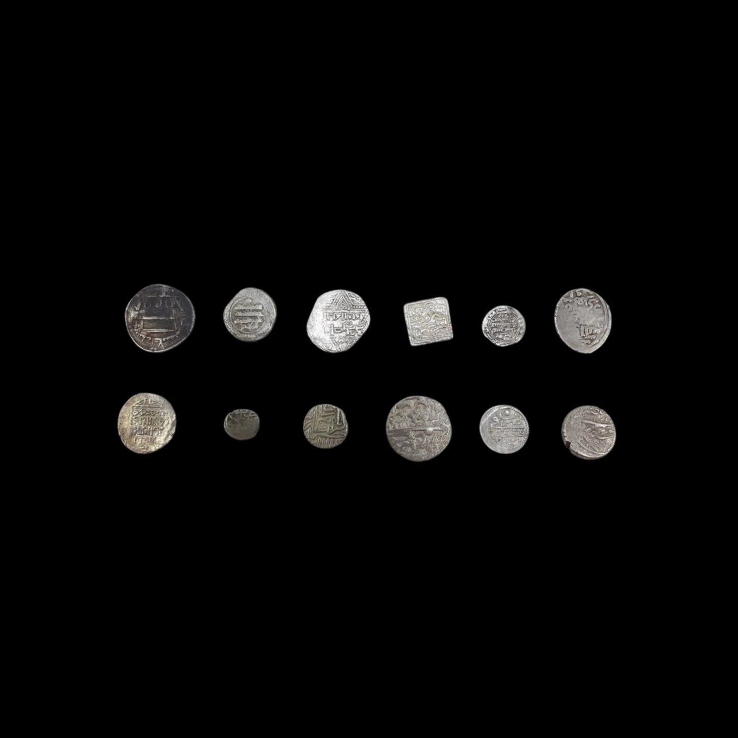 Islamic Silver Coins: Collection of 12 Coins (about 800 - 1300 years ago) - Kinzer Coins