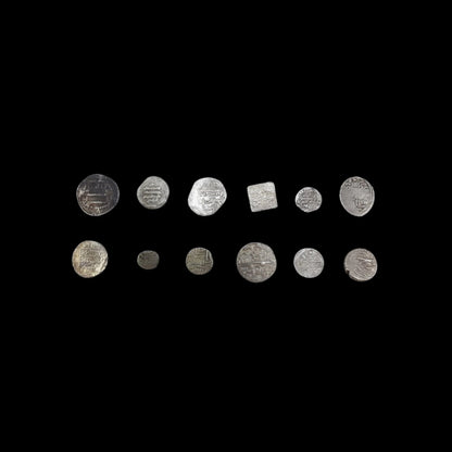 Islamic Silver Coins: Collection of 12 Coins (about 800 - 1300 years ago) - Kinzer Coins