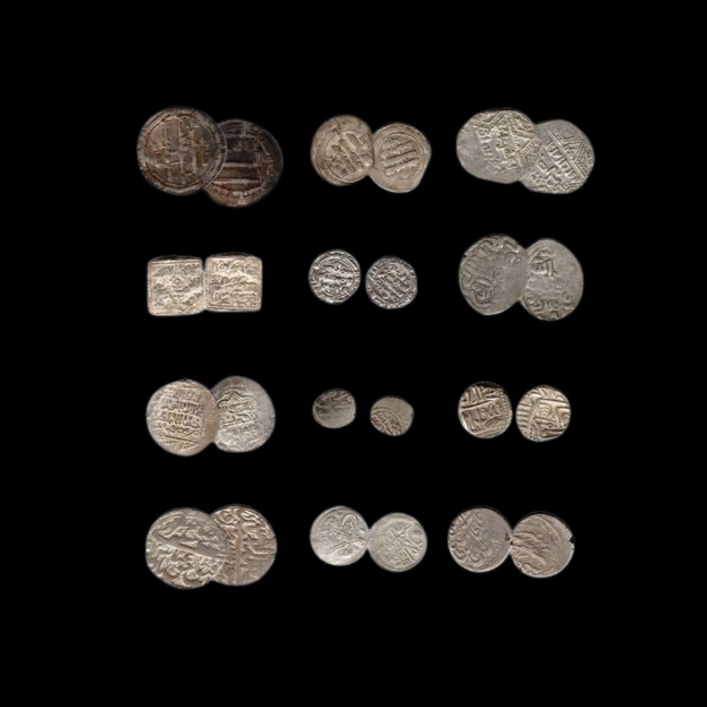 Islamic Silver Coins: Collection of 12 Coins (about 800 - 1300 years ago) - Kinzer Coins