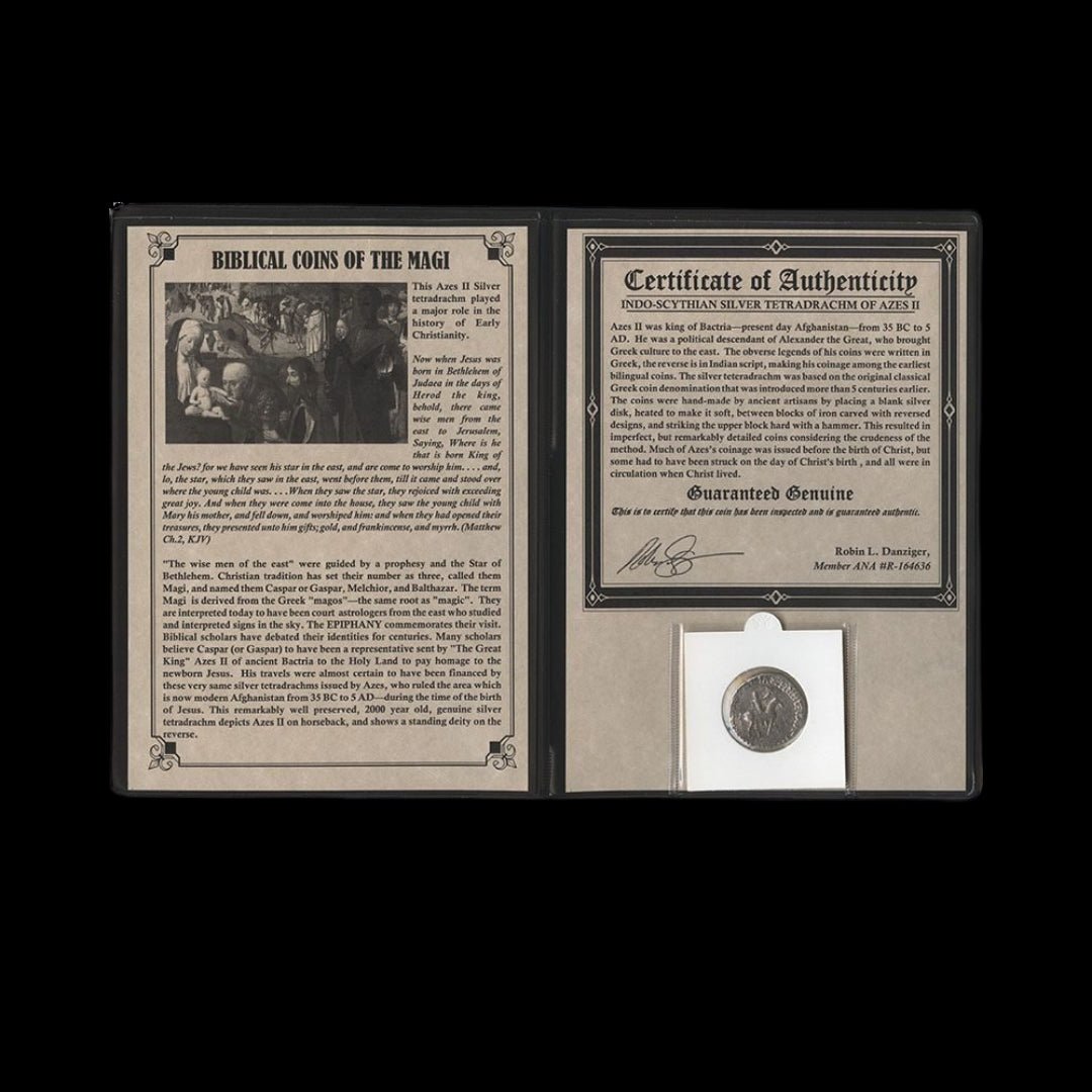 Journey of the Magi – Ancient Silver Coin from the Time of the Wise Men (King Azes II) - Kinzer Coins