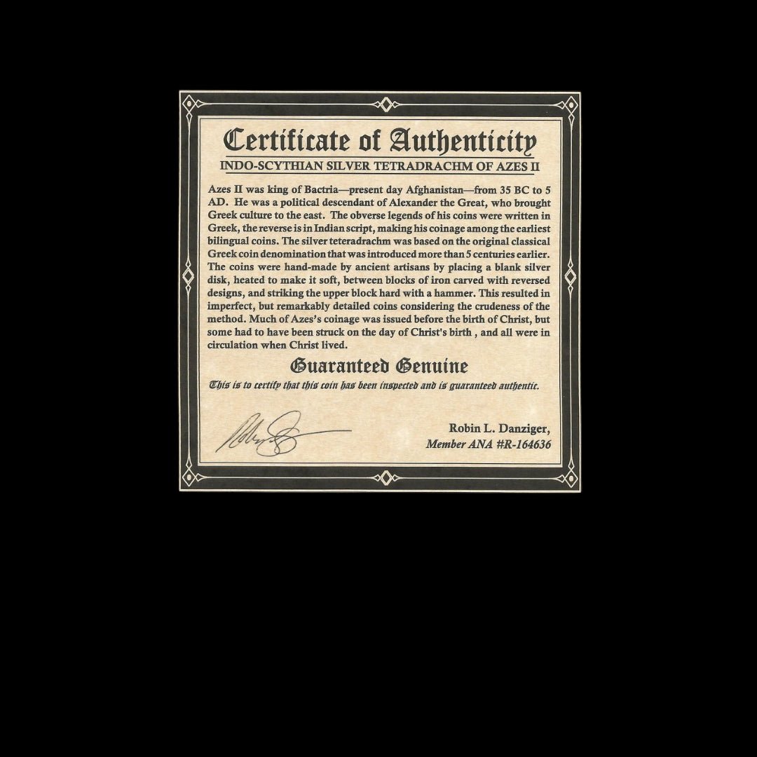 Journey of the Magi – Ancient Silver Coin from the Time of the Wise Men (King Azes II) - Kinzer Coins