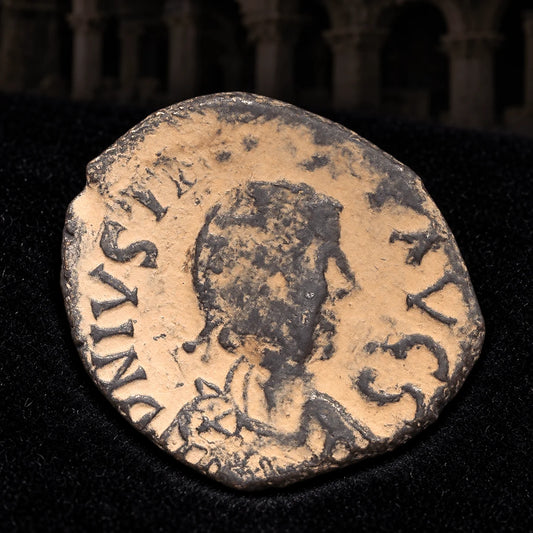 Justin I Ancient Byzantine Bronze Half Follis — Antioch Mint (AD 518–527) - Kinzer Coins