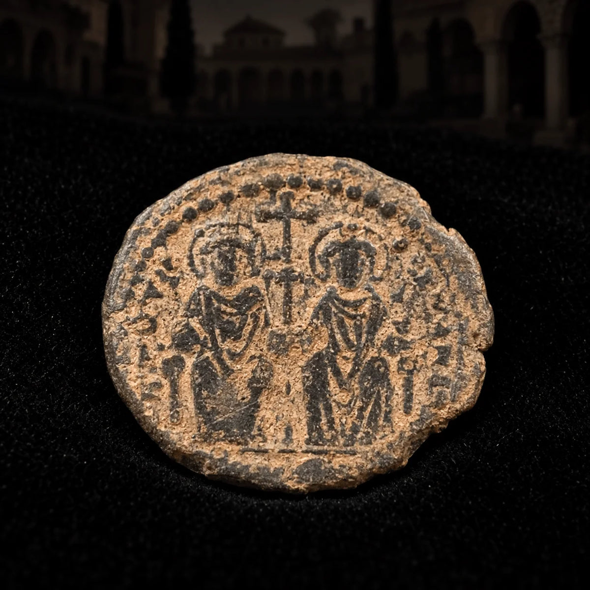 Justin II & Sophia Ancient Byzantine Bronze Follis — Emperor & Empress (AD 565–578) - Kinzer Coins
