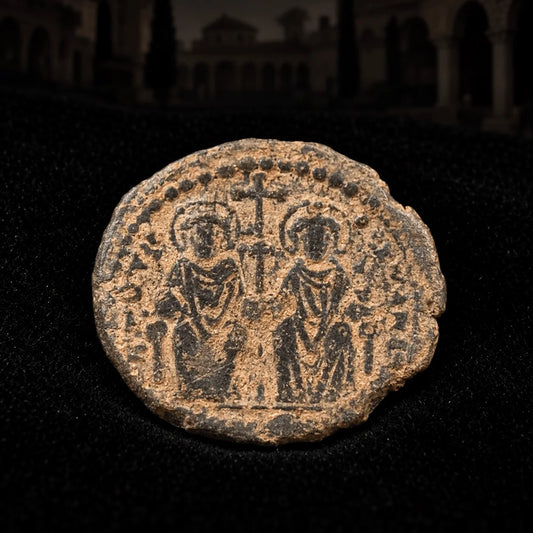 Justin II & Sophia Ancient Byzantine Bronze Follis — Emperor & Empress (AD 565–578) - Kinzer Coins