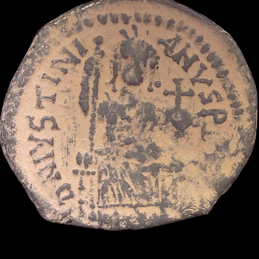 Justinian I Bronze Follis from Theoupolis (Ancient Antioch) — A City Reborn - Kinzer Coins