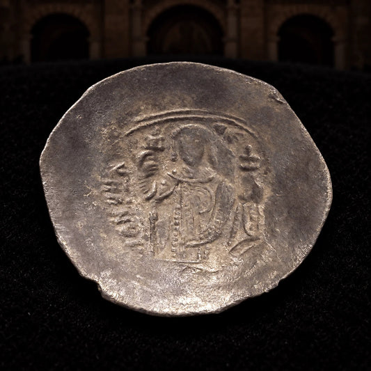 Manuel I Komnenos Ancient Byzantine Billon Trachy — Crowned by Virgin Mary (AD 1143–1180) - Kinzer Coins
