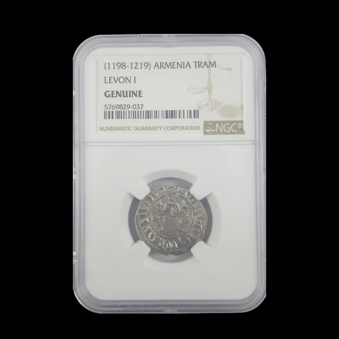 Medieval Christian Silver Coin of King Levon I (First King of Christian Armenia), NGC Certified - Kinzer Coins