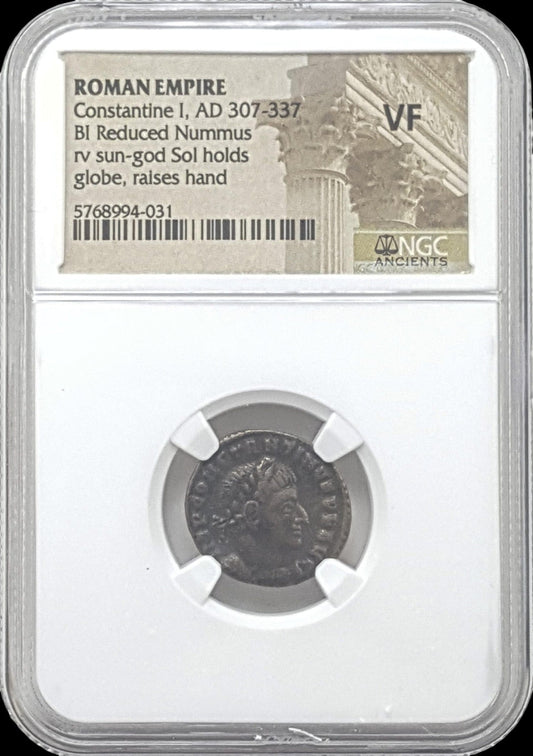 NGC Certified Roman Bronze Coin of Constantine the Great – Sol Invictus Reverse (AD 272–337) - Kinzer Coins