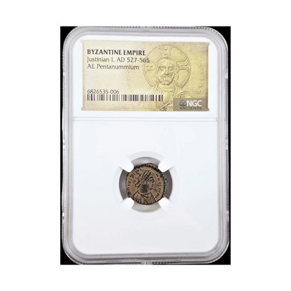 NGC Pentanummia of Justinian I — Byzantine Empire (HG) - Kinzer Coins