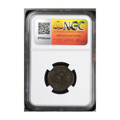 Oeniadae (Acarnania) AE23 — Zeus & the Man - Headed Bull, Power and River Myth in Bronze (c. 219–211 BC) - Kinzer Coins