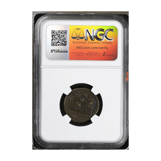 Oeniadae (Acarnania) AE23 — Zeus & the Man - Headed Bull, Power and River Myth in Bronze (c. 219–211 BC) - Kinzer Coins