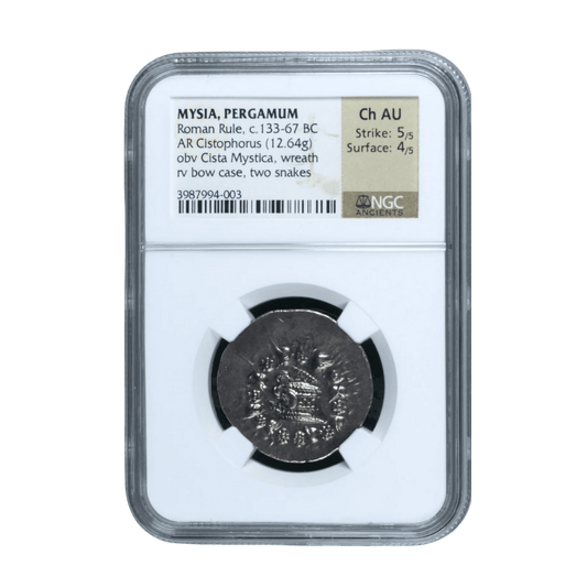 Pergamum (Mysia) AR Cistophorus — Rome’s Silver of Asia Minor, Cista Mystica & Serpent Power (c. 133–67 BC) - Kinzer Coins
