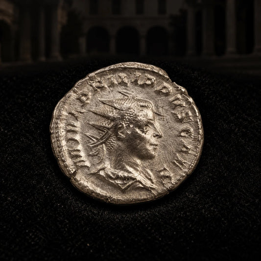 Philip II Ancient Roman Silver Antoninianus — Young Co-Emperor (AD 247–249) — NGC Certified - Kinzer Coins