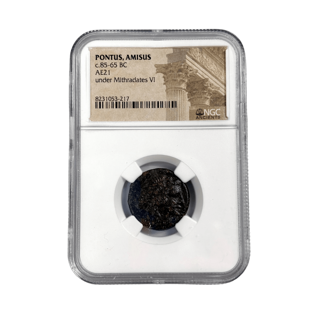 Pontus, Amisos Bronze — Dionysus Prosperity & Divine Favor Type, Struck Under Mithradates VI, NGC - Certified - Kinzer Coins
