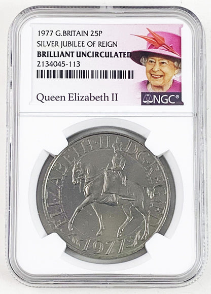 Queen Elizabeth II 1977 Silver Jubilee 25 Pence — representative supplier photograph 2