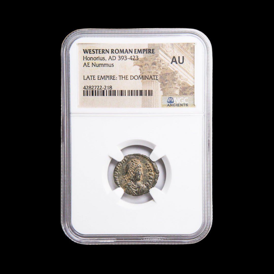 Roman Bronze AE3 of Honorius (about 1,600 - 1,630 years ago) - Kinzer Coins