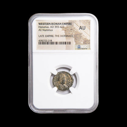 Roman Bronze AE3 of Honorius (about 1,600 - 1,630 years ago) - Kinzer Coins