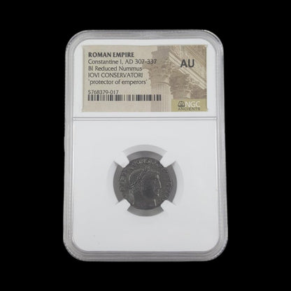 Roman Bronze Coin – Emperor Constantine the Great (about 1,700 years old) – Rome’s First Christian Emperor – NGC Certified - Kinzer Coins
