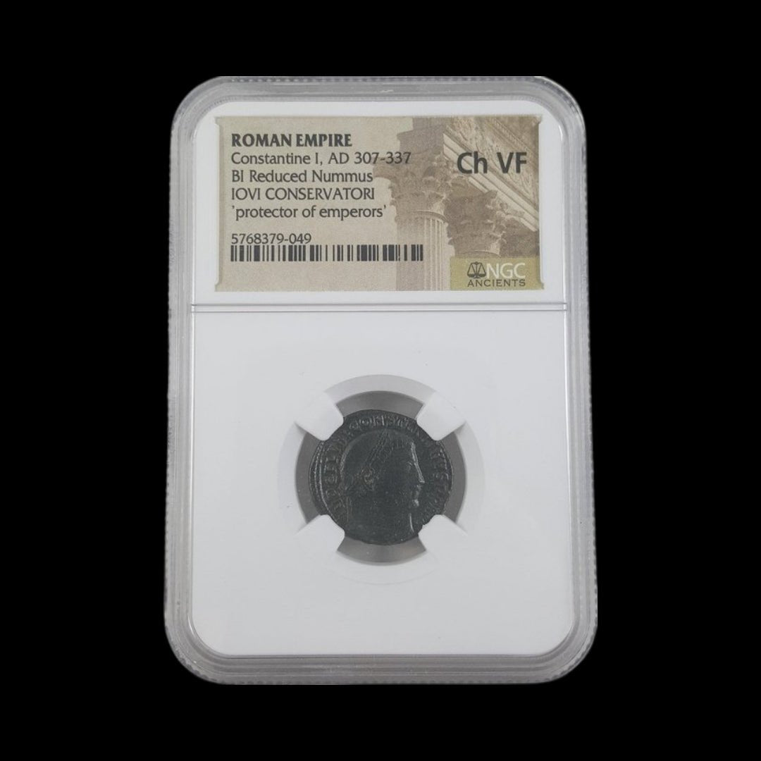 Roman Bronze Coin – Emperor Constantine the Great (about 1,700 years old) – Rome’s First Christian Emperor – NGC Certified - Kinzer Coins