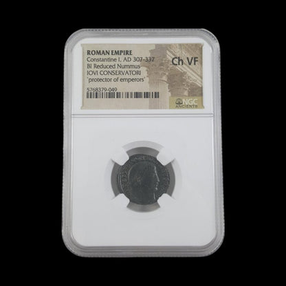 Roman Bronze Coin – Emperor Constantine the Great (about 1,700 years old) – Rome’s First Christian Emperor – NGC Certified - Kinzer Coins