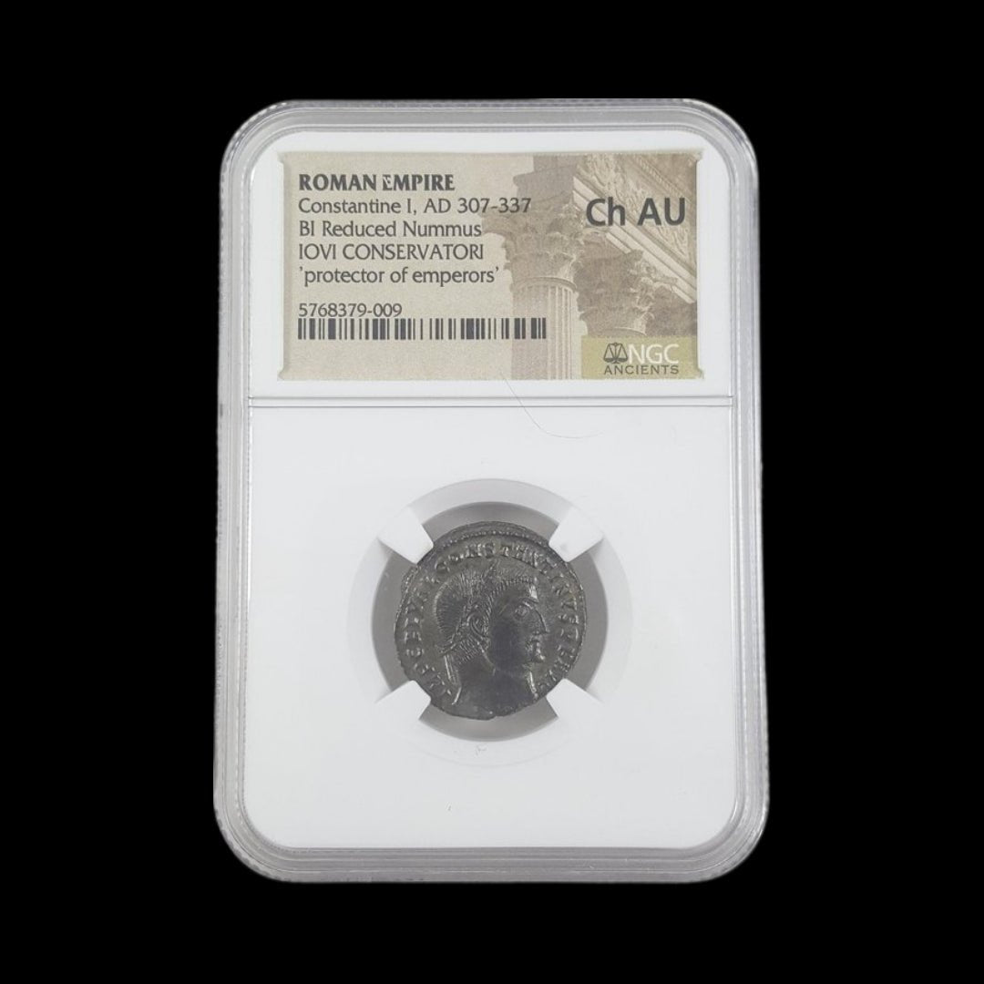Roman Bronze Coin – Emperor Constantine the Great (about 1,700 years old) – Rome’s First Christian Emperor – NGC Certified - Kinzer Coins