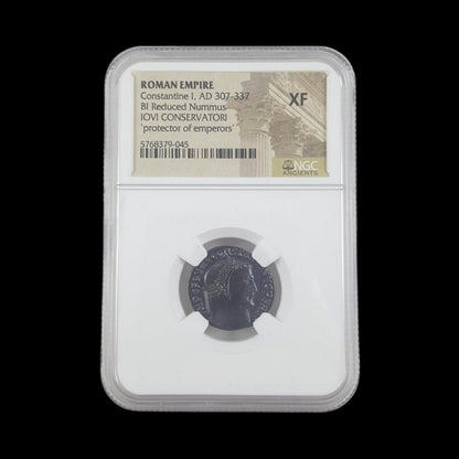 Roman Bronze Coin – Emperor Constantine the Great (about 1,700 years old) – Rome’s First Christian Emperor – NGC Certified - Kinzer Coins