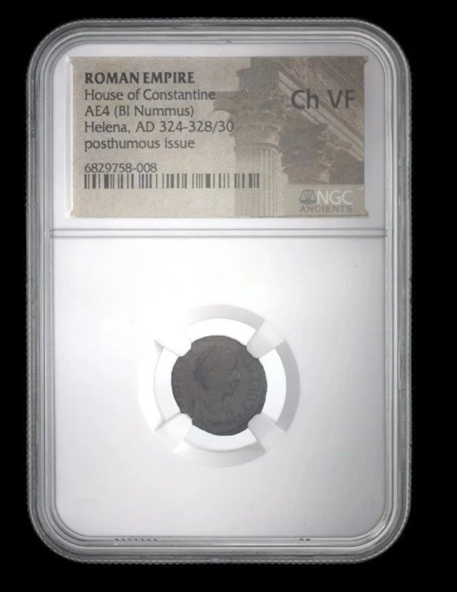 Roman Bronze Coin – Empress Helena (about 1,700 years old) – Mother of Constantine the Great & Early Christian Empress – NGC Certified - Kinzer Coins