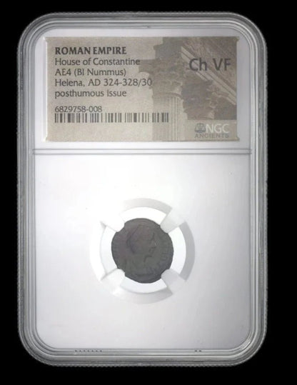 Roman Bronze Coin – Empress Helena (about 1,700 years old) – Mother of Constantine the Great & Early Christian Empress – NGC Certified - Kinzer Coins
