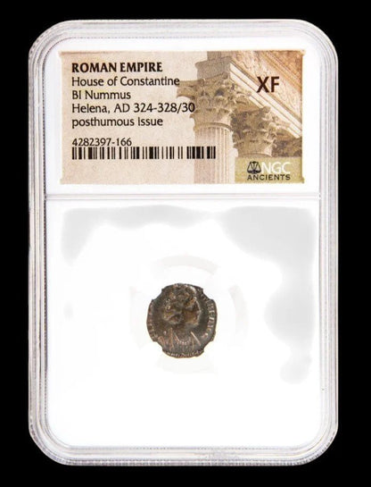 Roman Bronze Coin – Empress Helena (about 1,700 years old) – Mother of Constantine the Great & Early Christian Empress – NGC Certified - Kinzer Coins