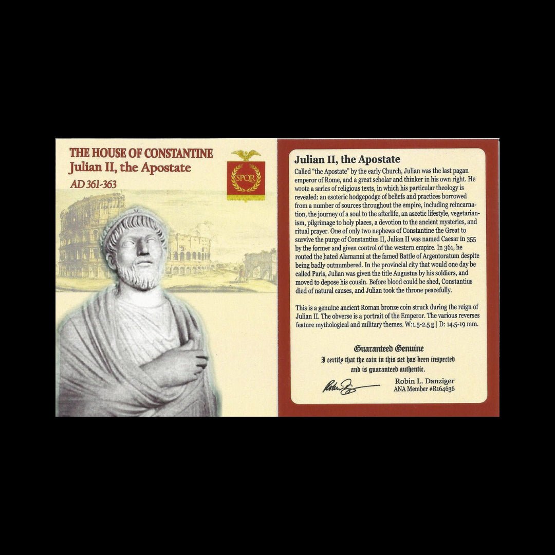 Roman Bronze Coin of Emperor Julian II as Augustus – The Last Pagan Ruler of Rome (about 1,660 years ago), Certified in NGC Holder - Kinzer Coins