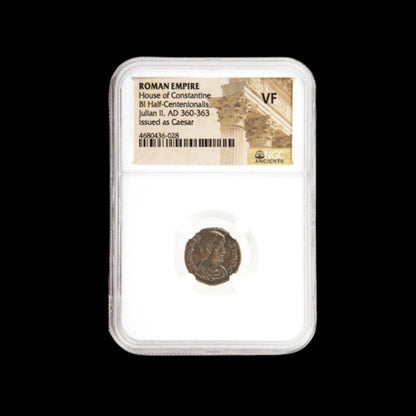 Roman Bronze Coin of Emperor Julian II – The Last Pagan Emperor of Rome (about 1,660–1,665 years ago), AE3 Bronze in NGC Holder - Kinzer Coins