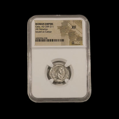 Roman Silver Coin – Emperor Geta (about 1,800 years old) – NGC Certified – Featured in Gladiator II - Kinzer Coins