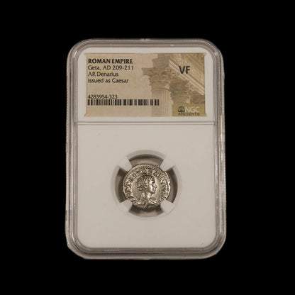 Roman Silver Coin – Emperor Geta (about 1,800 years old) – NGC Certified – Featured in Gladiator II - Kinzer Coins