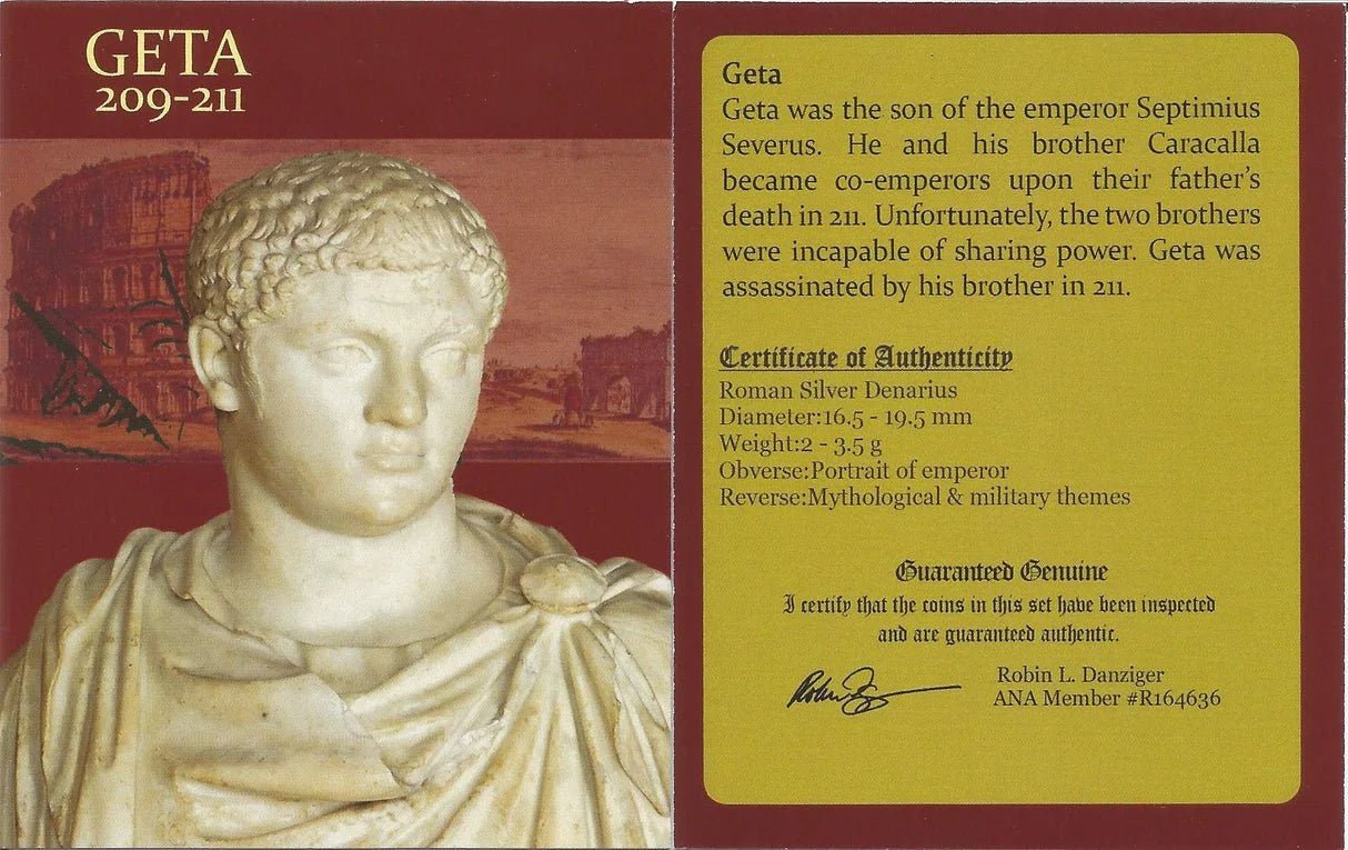 Roman Silver Coin – Emperor Geta (about 1,800 years old) – NGC Certified – Featured in Gladiator II - Kinzer Coins