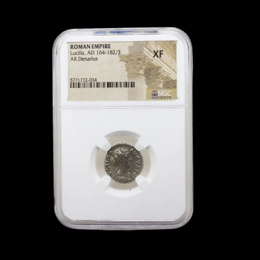 Roman Silver Denarius of Empress Lucilla — Daughter of Marcus Aurelius, from the Era that Inspired Gladiator - Kinzer Coins