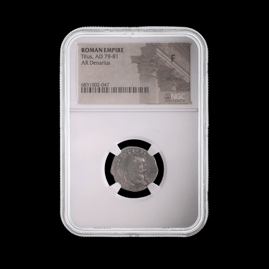 Roman Silver Denarius of Titus NGC (AD 79–81) — The Colosseum Emperor - Kinzer Coins