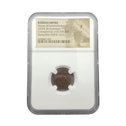 Romulus & Remus Roman Bronze – Urbs Roma She-Wolf – NGC Certified - Kinzer Coins