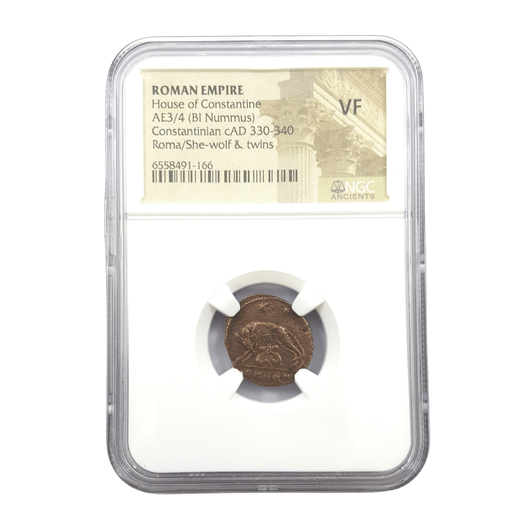 Romulus & Remus Roman Bronze – Urbs Roma She-Wolf – NGC Certified - Kinzer Coins