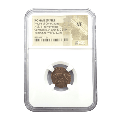 Romulus & Remus Roman Bronze – Urbs Roma She-Wolf – NGC Certified - Kinzer Coins