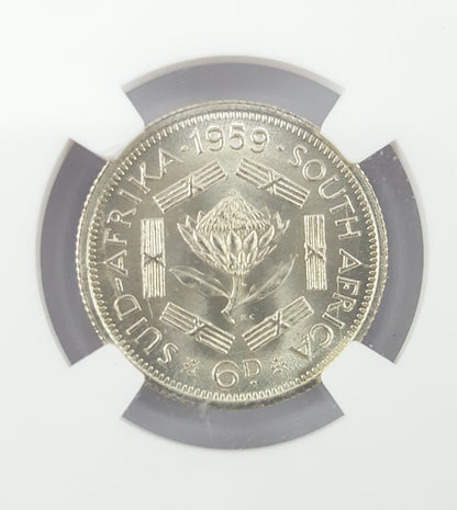 South Africa 1959 Sixpence — Queen Elizabeth II — representative supplier photograph 4
