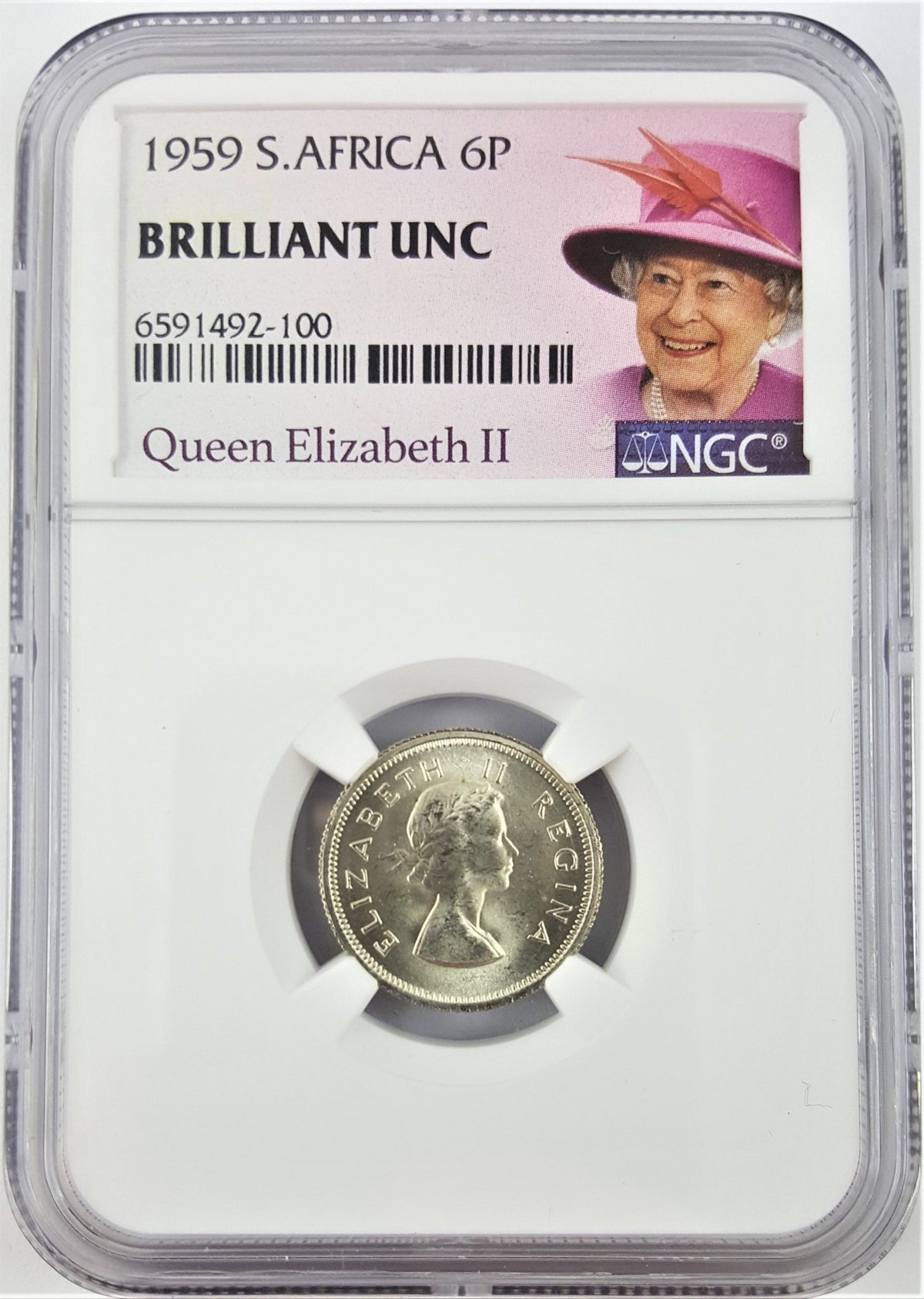 South Africa 1959 Sixpence — Queen Elizabeth II — representative supplier photograph 1